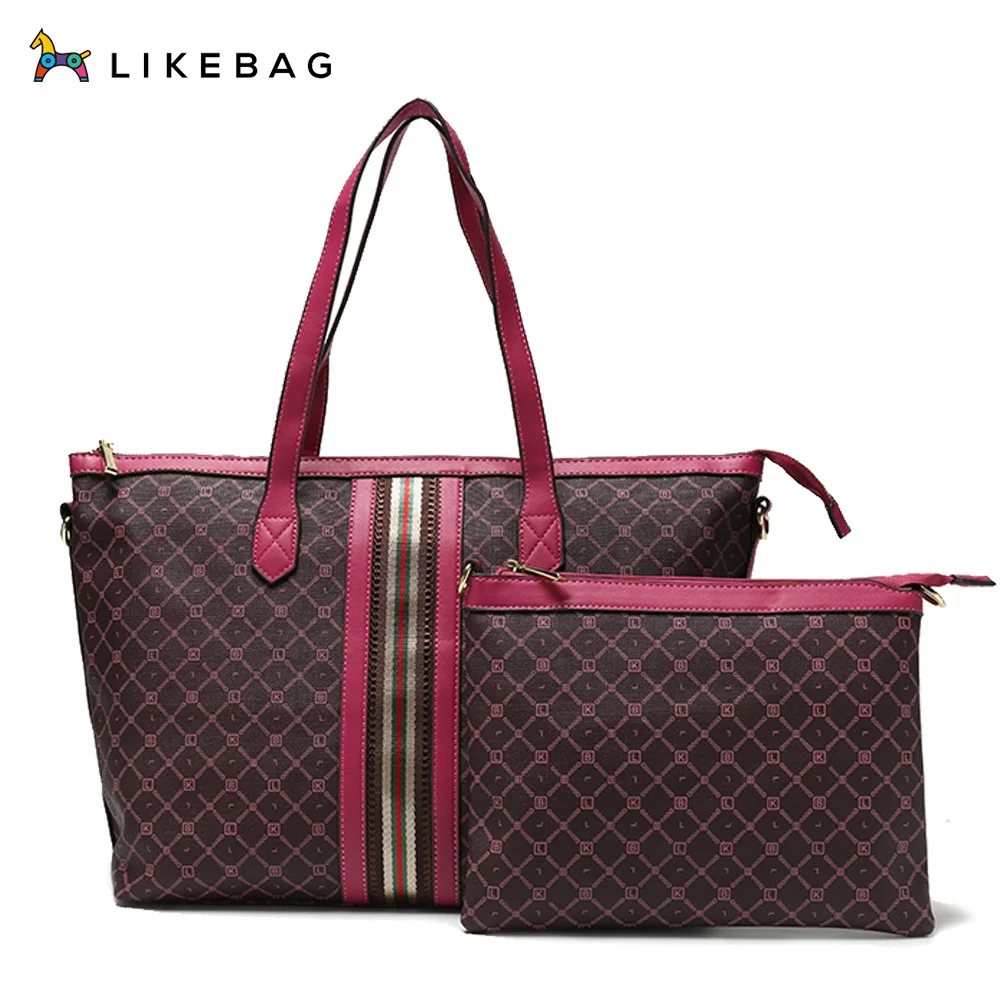 

LIKEBAG Original 2PCS Vintage Plaid Decor Shoulder handbags Tote Bag for women Business Office Street Global Collection
