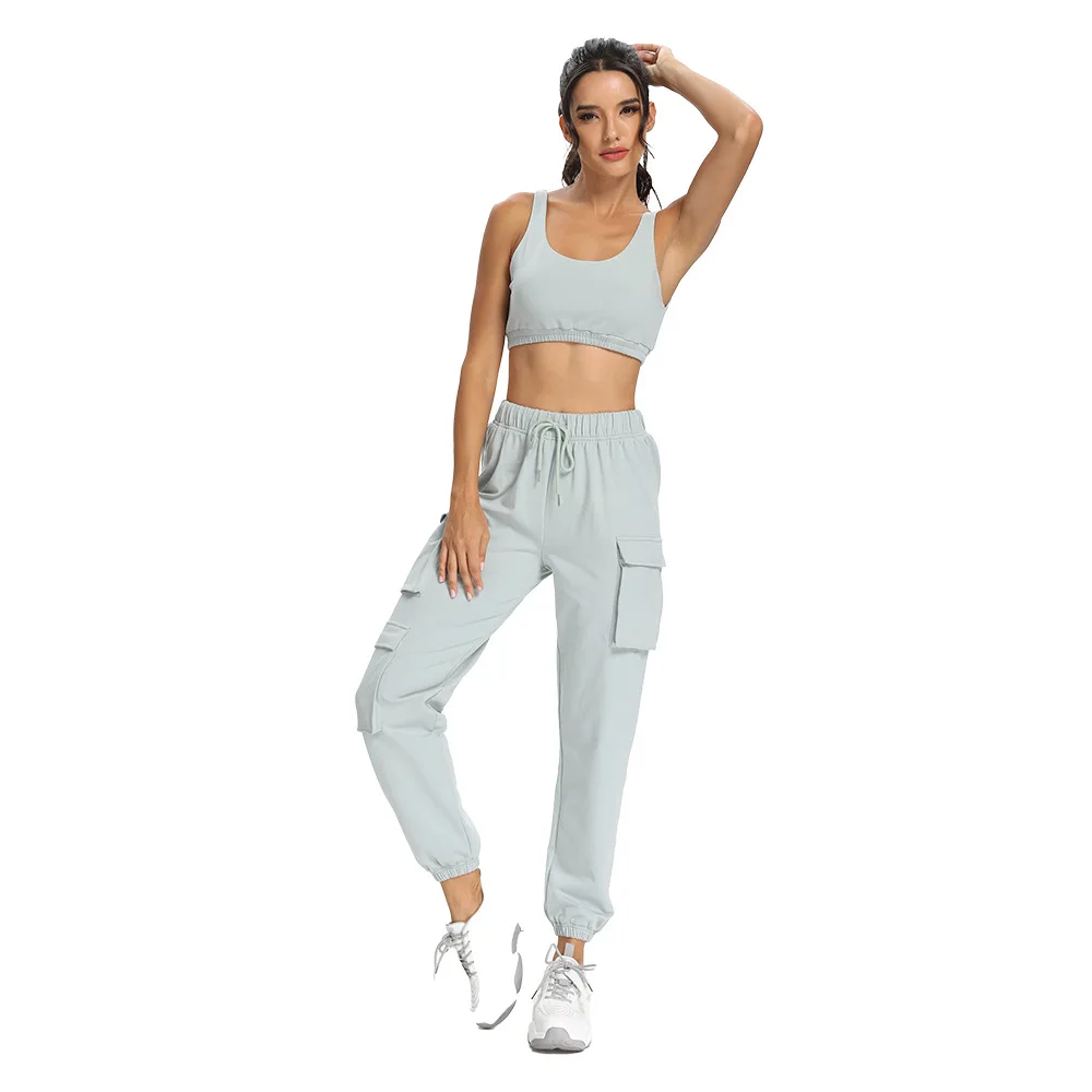 

High Quality Joggers 2 piece Crop Top Two Piece Pants Set