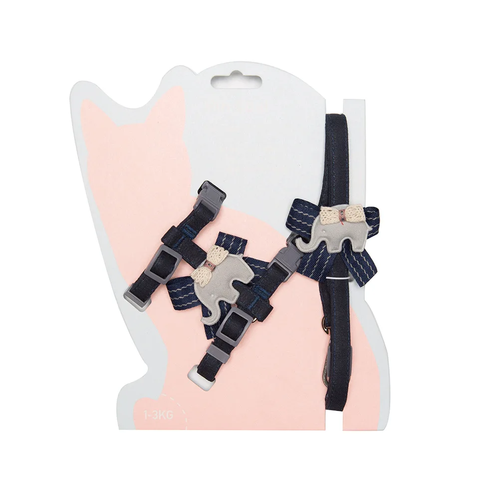 

New Cat Leash Harness Soft Baby Elephant Pattern Simply Cat Harness