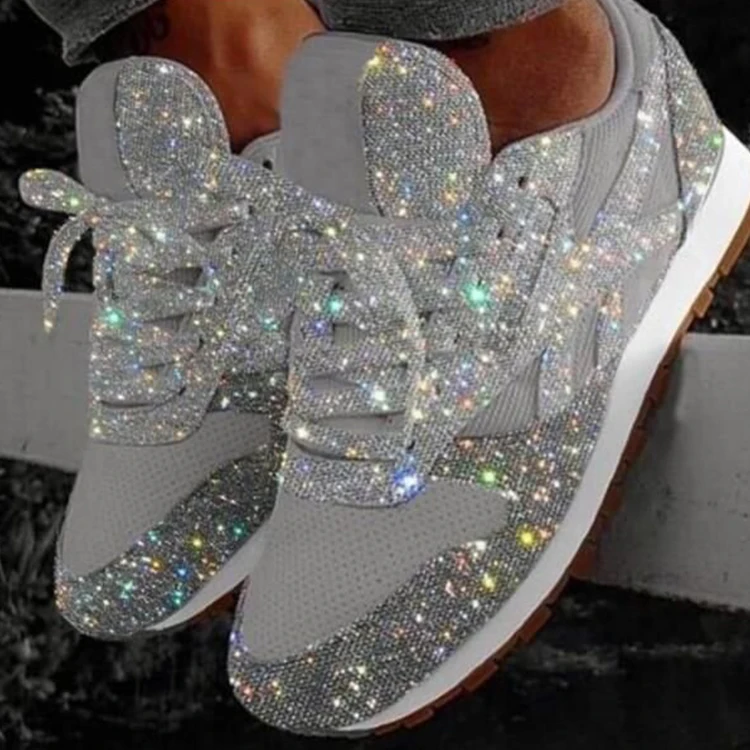 

Fashion Style Ladies Casual Sneakers Comfortable Women Shiny Sports Shoes