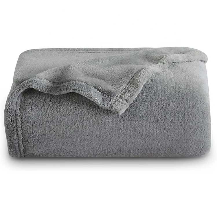 

Solid Rectangle Reversible Design Manufacturerfor Soft Cozy Microfiber Polyester Coral Flannel Blanket For Sofa Couch