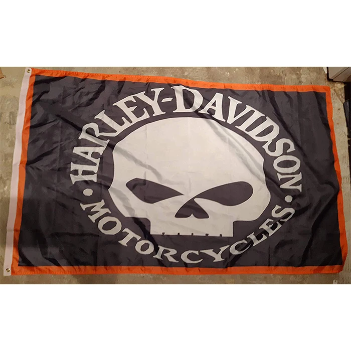 Custom Harley Good Quality Davidson Flag With 2 Eyelets For Banners