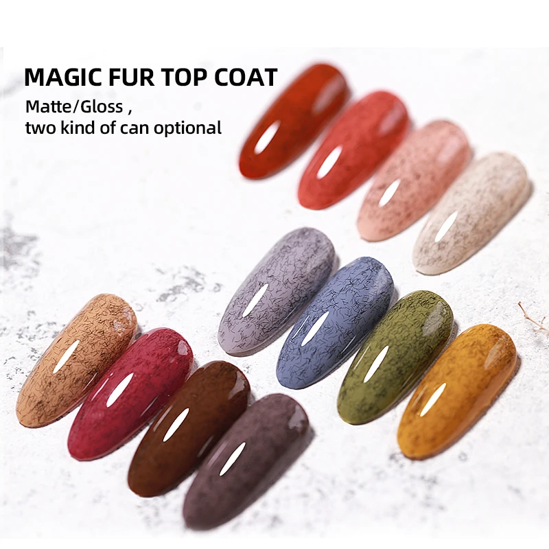 

VENDEENI Free Sample Matte and Gloss Fur Top Coat Gel Nail Polish Soak off Private Label Nail Gel