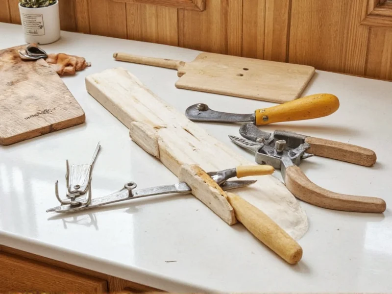 Basic homemade project tools on kitchen counter