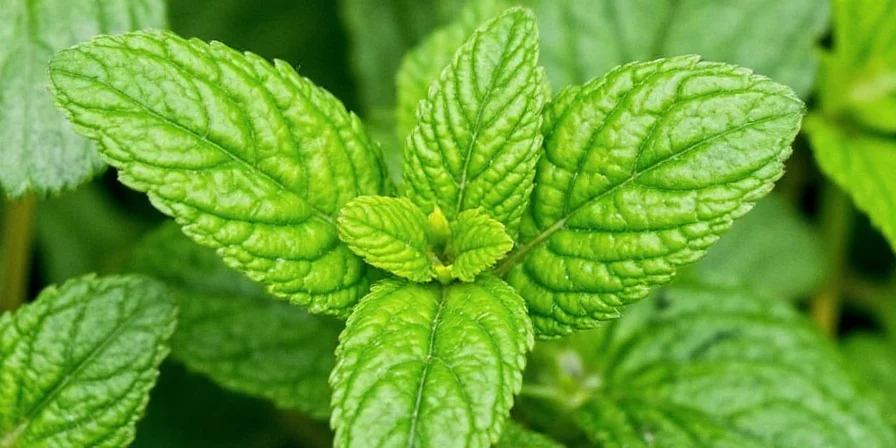 Fresh mint bundles at a farmers' market stall