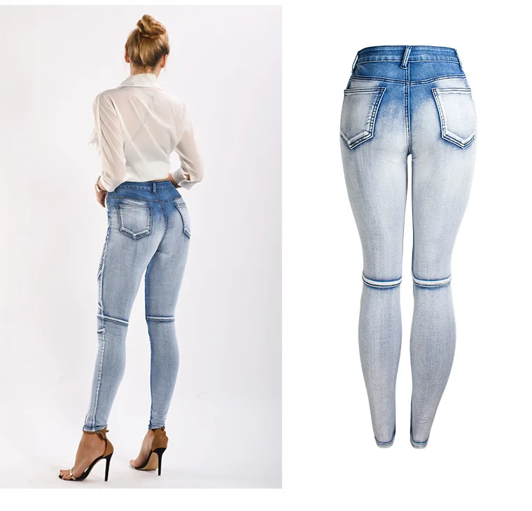 

2020 Hot selling in stock high quality women Fashion Elastic slim ladies denim jeans