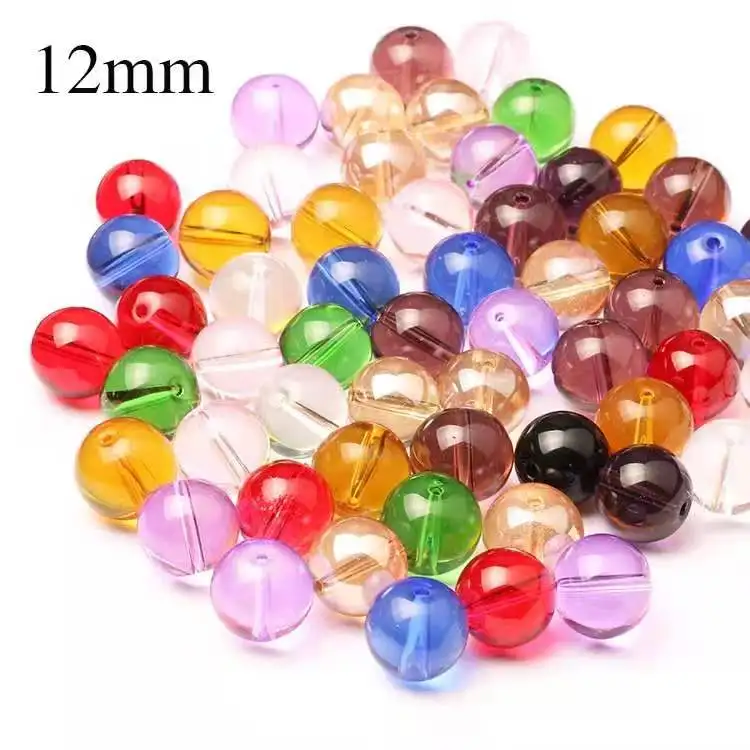 

Spot purple green white black pink yellow blue red color round 12mm 14mm 16mm crystal glass beads