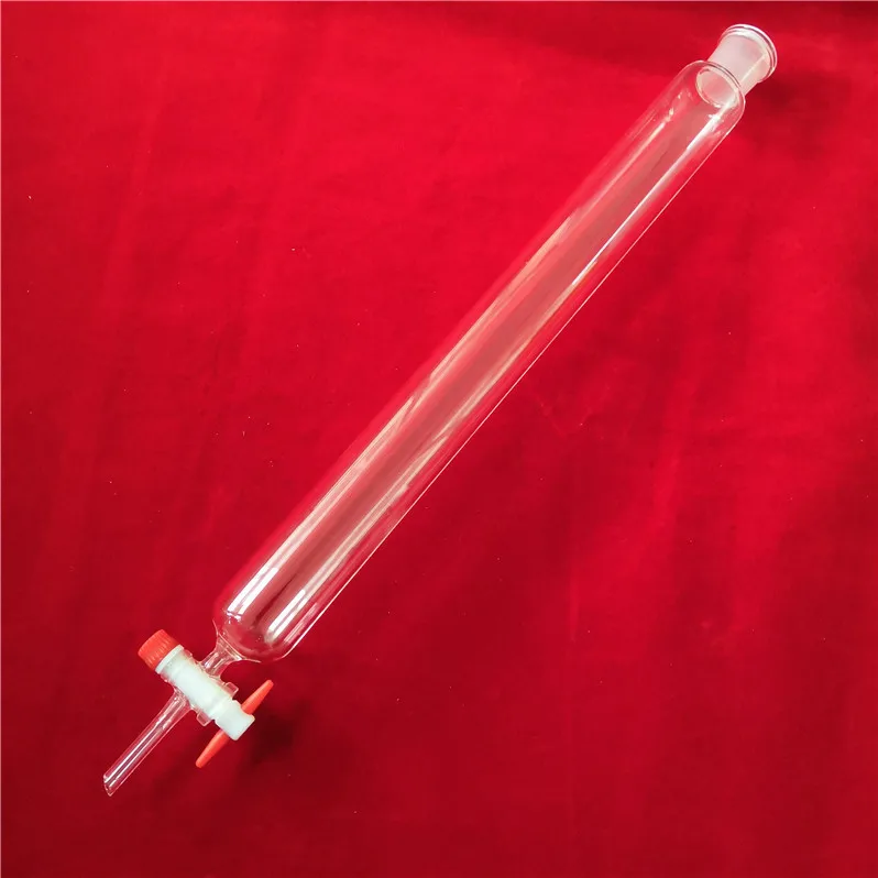 15 70厘米玻璃烧结色谱柱,带 ptfe 止动母头接头插座