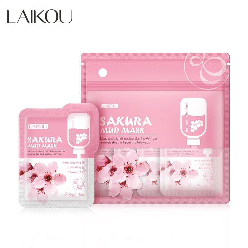 

LAIKOU 5*12pcs Sakura mud cream deep cleansing skin care product 60g