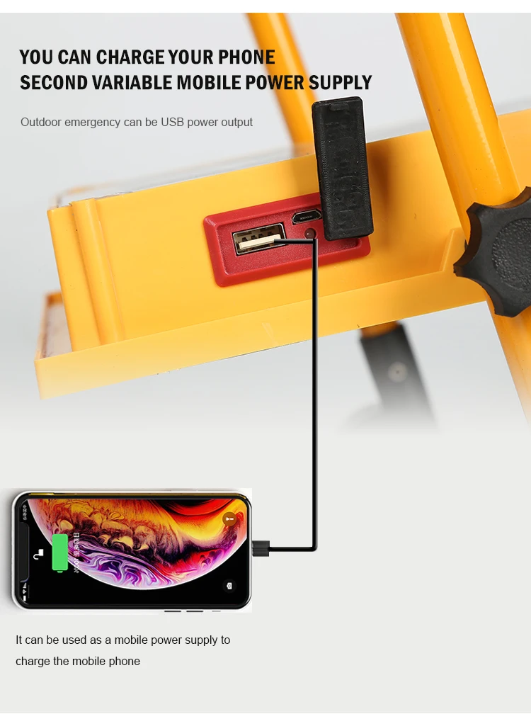 Outdoor Rechargeable USB Charging Emergency Lamp Ip66 Waterproof 50watt 100watt LED Solar Power Flood Light