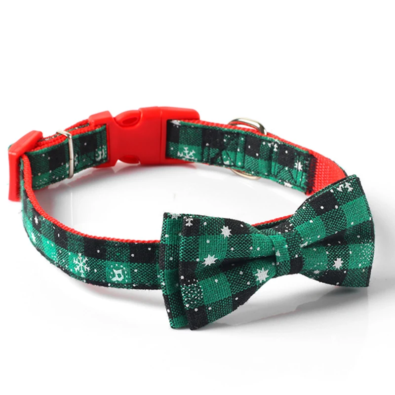 

Christmas Luxury Snowflake Pet Cat Collars Leash Set Prong Lace And Dog Collar With Bow