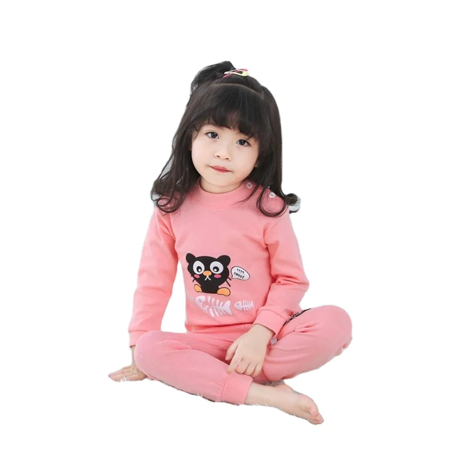 

High Quality Long-sleeved Autumn Kids Clothing Set Cartoon Baby Boys Girls Cotton Pyjamas