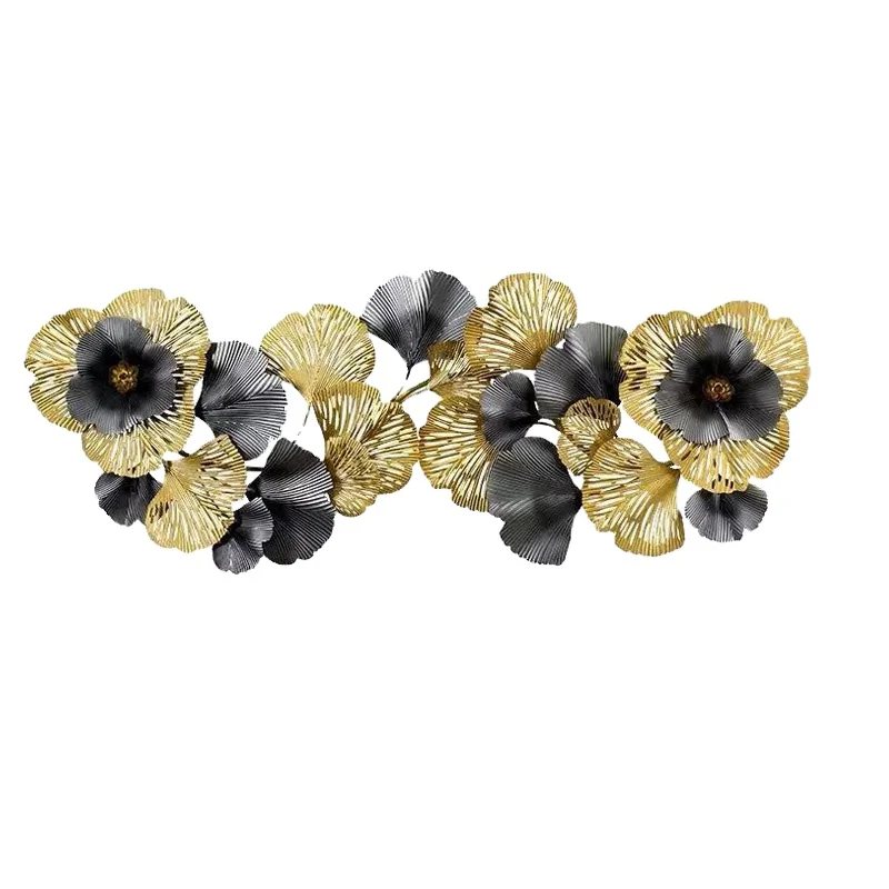 

Creative New Chinese Style Ginkgo Leaf Golden Wall Decoration for Porch Restaurant Decor