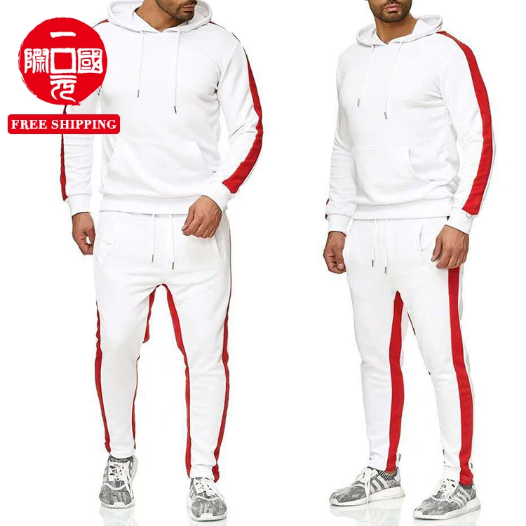 

Autumn and winter new men's stitching sports leisure suit fitness sportswear