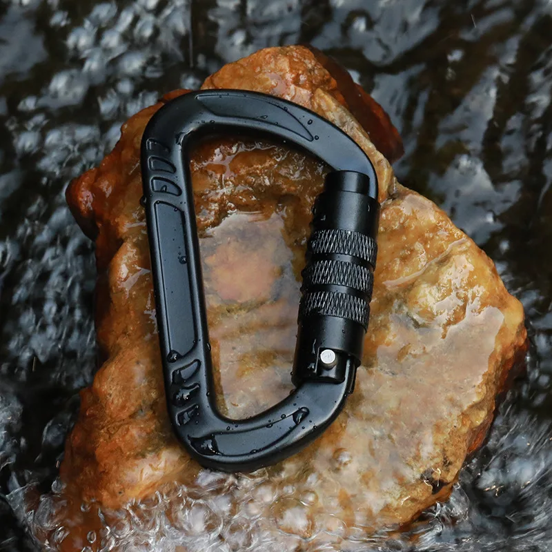 23KN Automatic Aluminum Carabiner for Mountaineering & Climbing Safety Belt Buckles for Backpack Kettle Quick Hanging Tent Lock