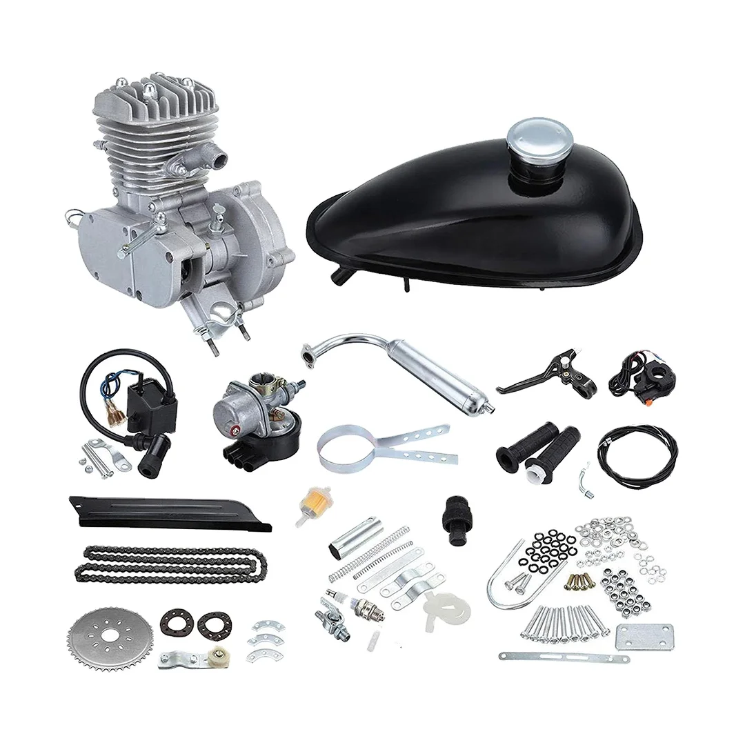 

HDMP Silver 80cc BIKE Engine A Push Bike Bicycle Motorized 2 Stroke Cycle Silver Motor Kit 80cc 2 stroke engine bicycle