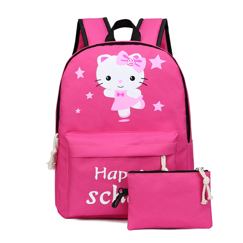 

cheap beautiful teenager children student kids school bag cartoon backpack bags schoolbag, Pink, black, purple, rose red