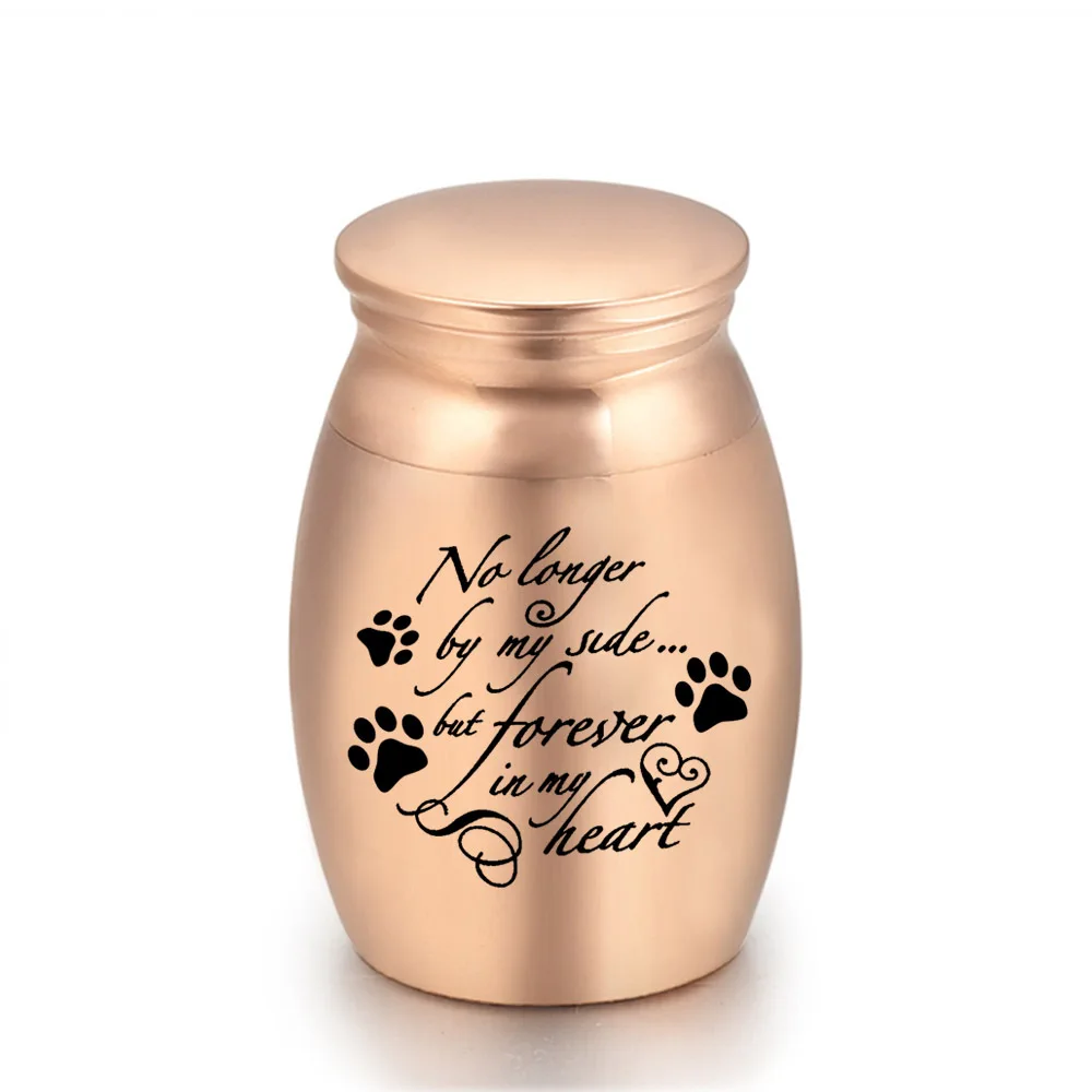 

Mini Cremation Urn Human Ashes Birds Funeral For Pets Container Alloy Cat Dog Pets Memorials Urns, Blue black gold silver rosegold