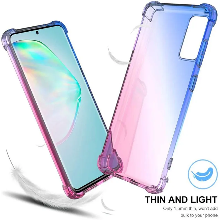 

Ultra slim shockproof clear gradient tpu mobile phone shell case for samsung s20 plus ultra