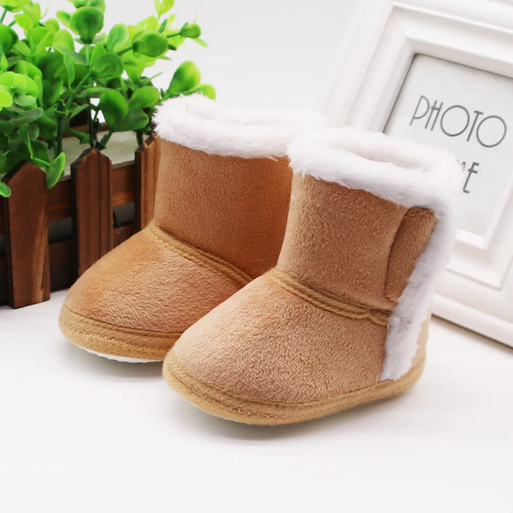 

0-18 Month Baby Winter Warm Fur Snow Boots Baby Booties Anti-slip Infant Boys Bootie Shoes