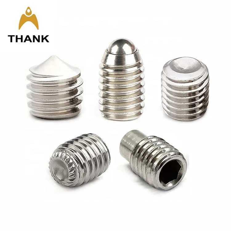 
DIN916 SS304 hexagon socket slotted set screws with dog point 