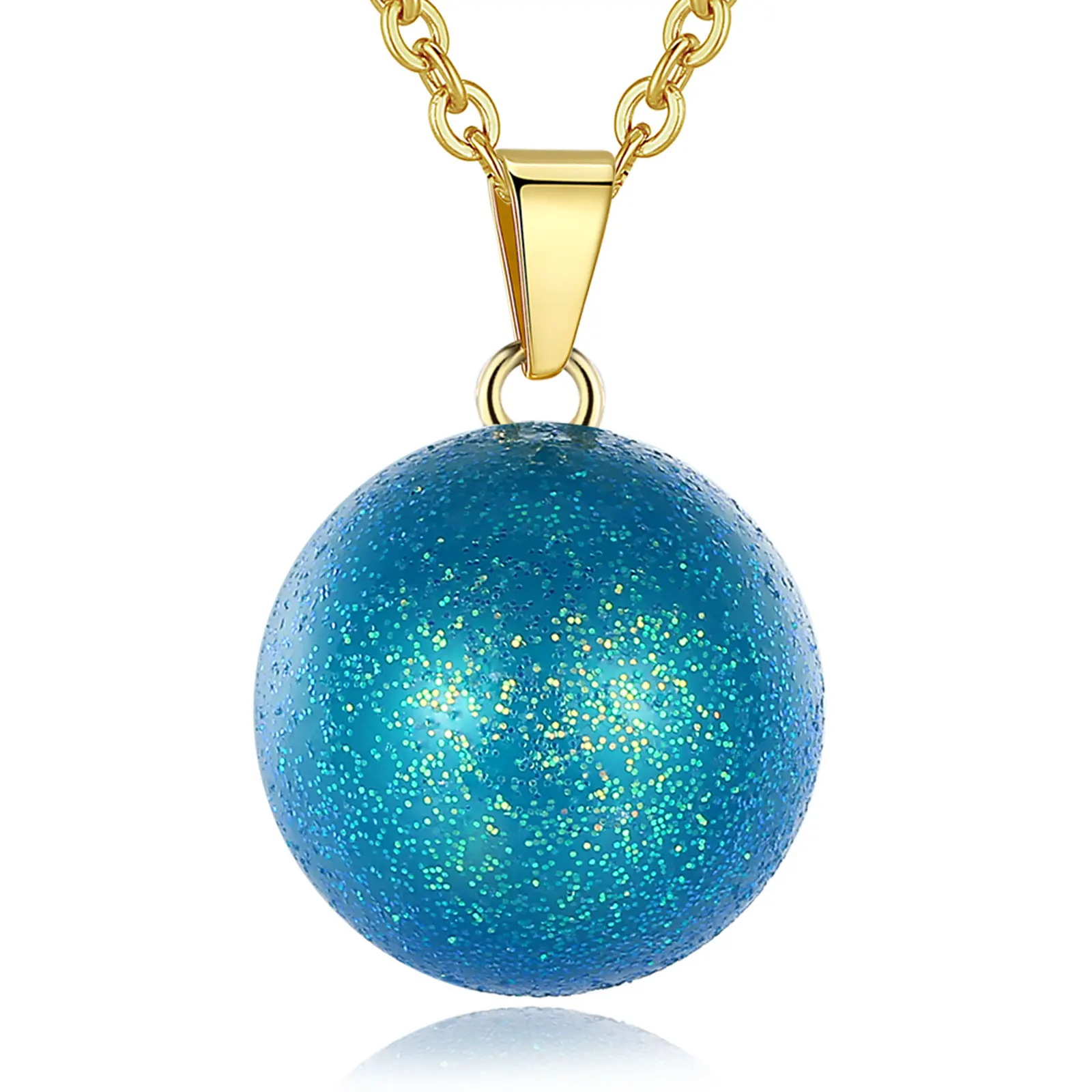 

Blue Sequins Music Chime Harmony Mexican Bola Pregnancy Angel Chime Pendant Necklaces