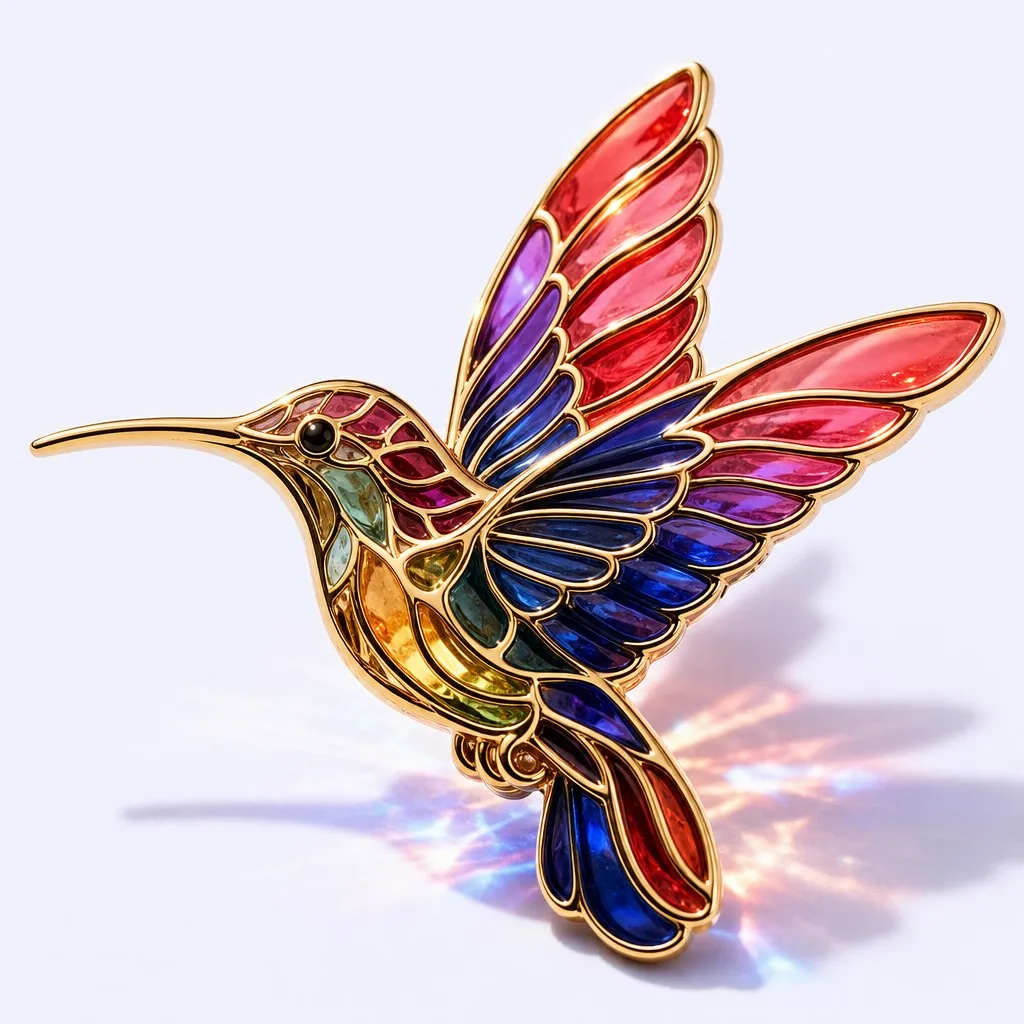 Art Nouveau Hummingbird Pin