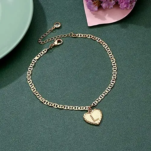 

2021 Fashion Gold Filled Anklet Initial Anklet Letter Anklet Suitable For Ladies And Girls, As picture