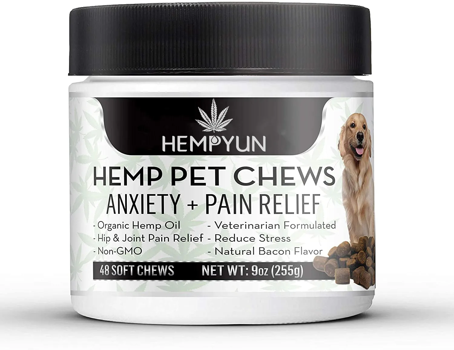 

Hempyun-In Stock Private Label CBD Dog Treats Organic Hemp Pets treats chew food for Anxiety Relief & Calming