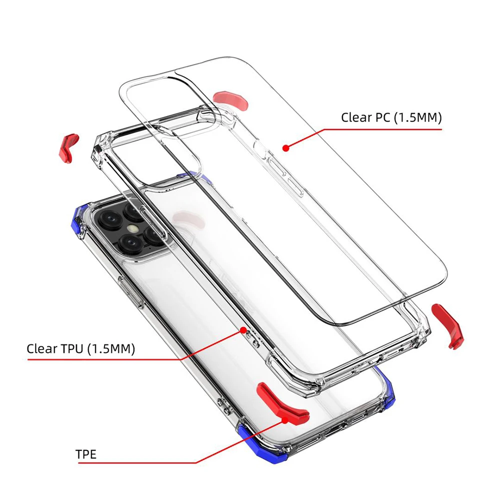 For Iphone 12 Pro Max Case Clear Protective Heavy Duty Case With Soft ...