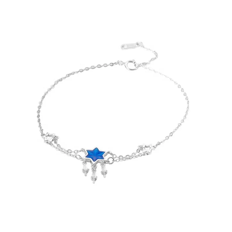 

Charm Star Jewelry Women 925 Sterling Silver Dreamcatcher Bracelet, Blue