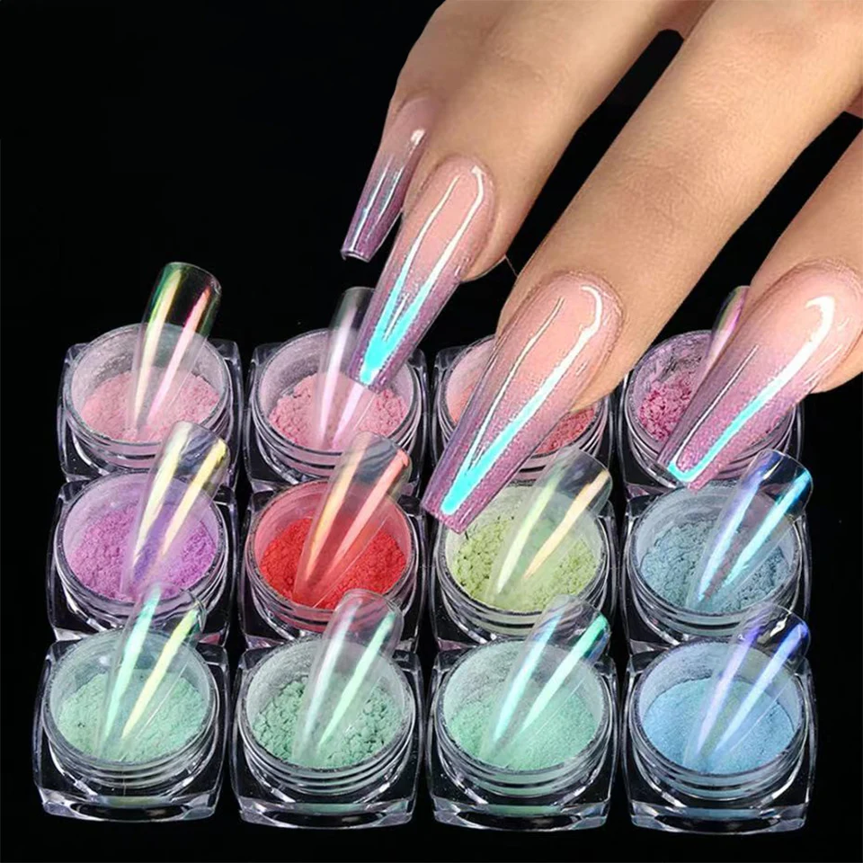 

Colorful Aurora Chameleon Mirror Powder Nail Art Pigment For Woman Nails Art