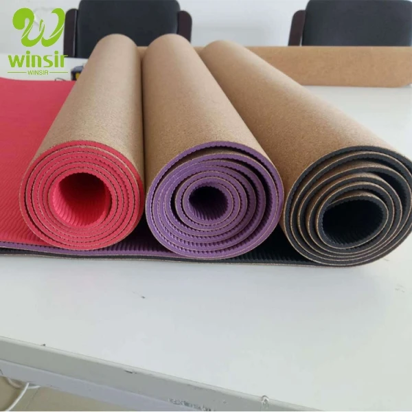 

custom print logo high quality & destiny non slip microfiber tree natural rubber nbr exercise Cork Yoga Mat Eco friendly, Customized
