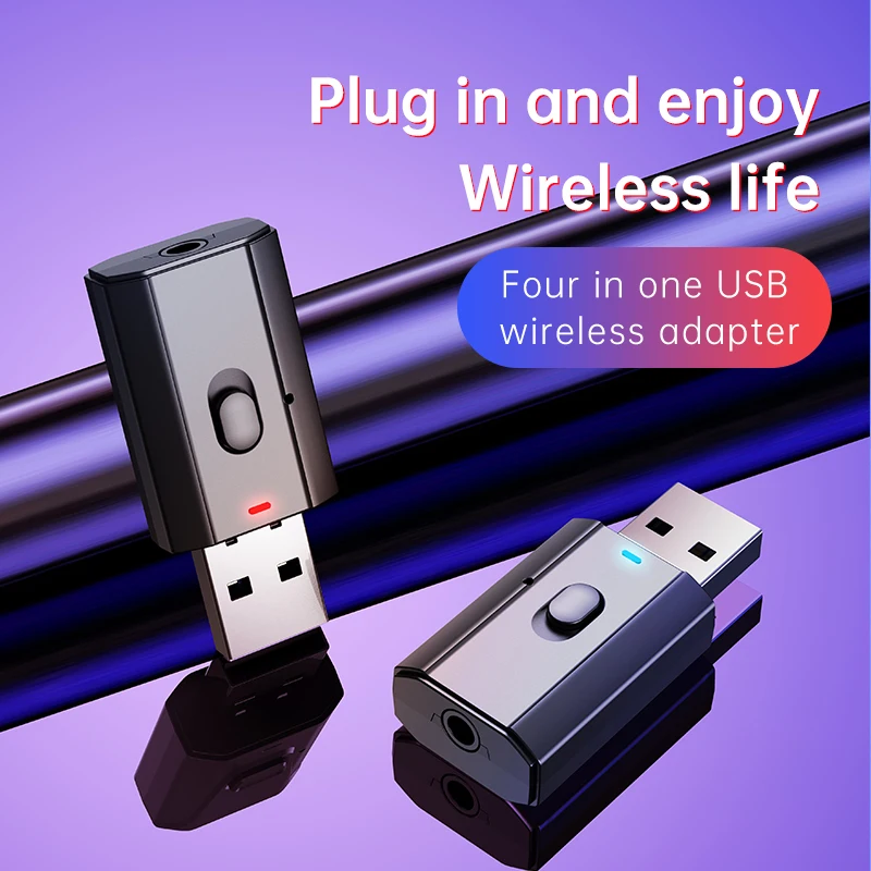 

Four in one Bluetooth 5.0 USB Bluetooth transmitter receiver TV computer wireless audio Bluetooth adapter