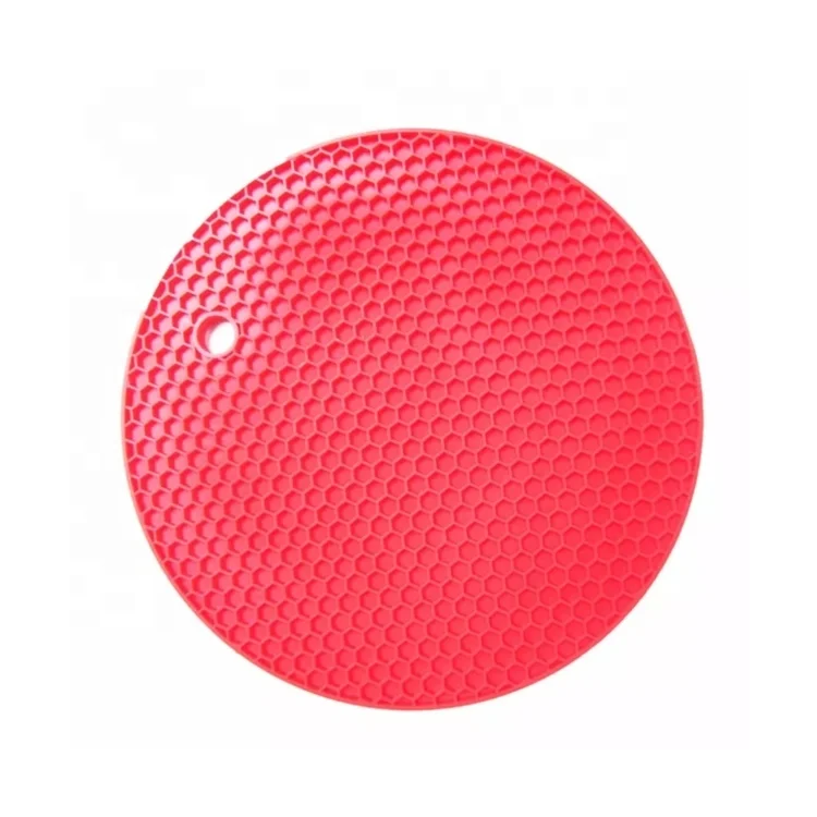 

Round Coaster Honeycomb Mat Non Slip Heat Resistant Silicone Pot Holder, Customized colors