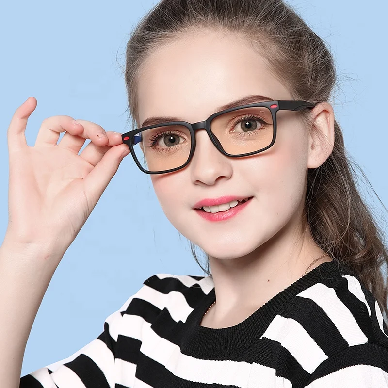 

Wholesale Hot Selling Children TR90 Rectangle Frame Eyeglasses Blue Light Blocking Kids Computer Glasses Anti UV Eyestrain, Same as photo