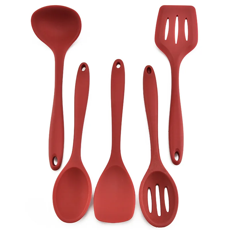 

OME 5 Pcs Heat-resistant Silicone Utensils Set Wood Handle Cooking Kitchen accessories Kitchen Tools, Customized