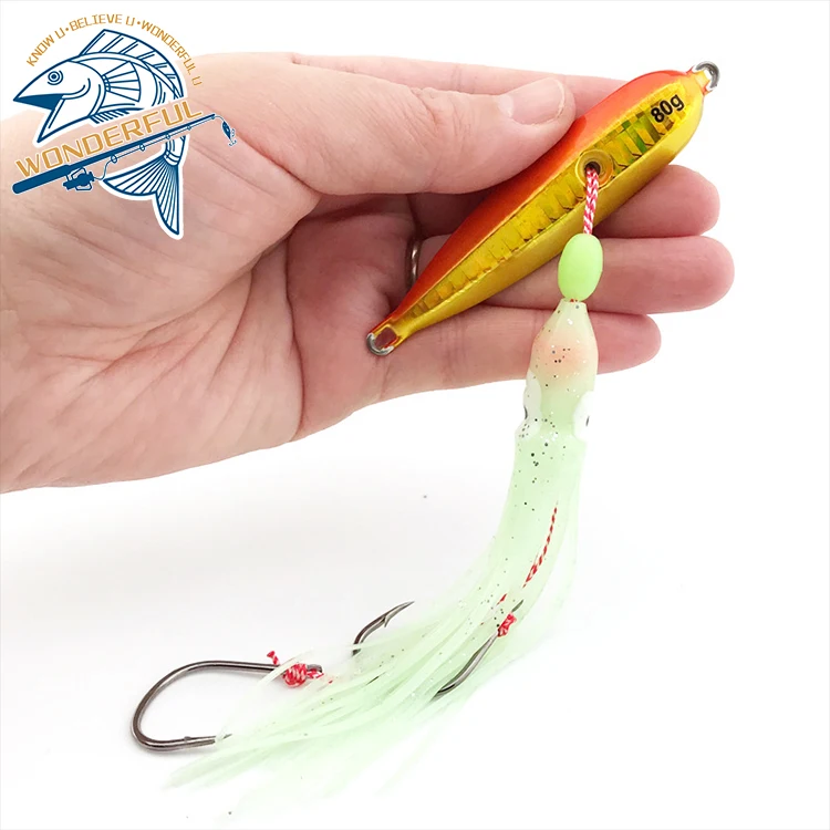 

Wholesale New Design Artificial Lifelike octopus jig head Luminous Night Fishing Squid Jig inchiku Lure