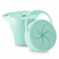 

No Spill Toddler Snack Cup Baby Snack Container Collapsible Silicone Snack Catcher Cup with Lid