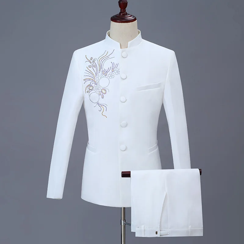 

Stand-up Collar Self-cultivation Tang Chorus Performance Clothing Male Chinese Tunic Men's Suit