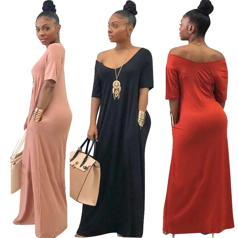 

2022 Summer Bodycon Ladies Africans sundresses off shoulder Rib Knit Women's clothing Maxi women dress elegant casual dresses