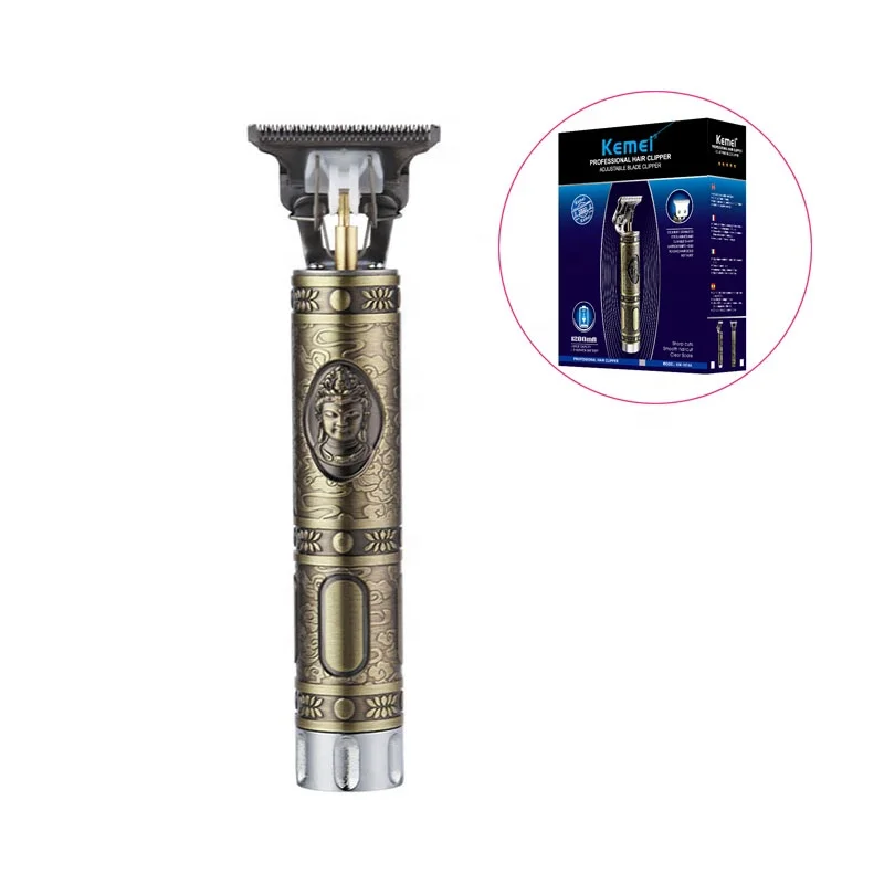 

Kemei Professional Stainless Steel Electric Shavers Kemei 1974A Hair Trimmer Electric T Shape Buddha Design, Gold