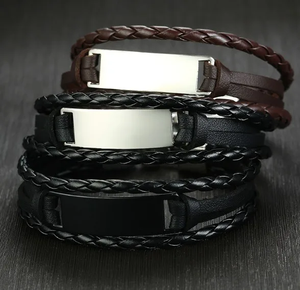 Fashion Mens Braided Leather Bracelet Wholesale Leather Bracelet