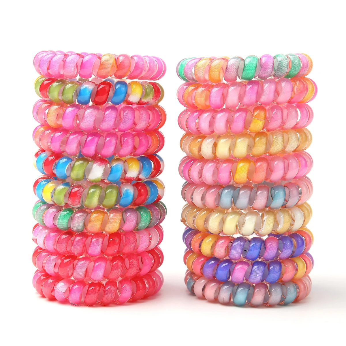 

Scrunchies Hair Tie 10Pcs/Bag Telephone Line Hair Ties Macron Color Elastic Hairband Pony Tails Hair Accessories ONLY FOR USA