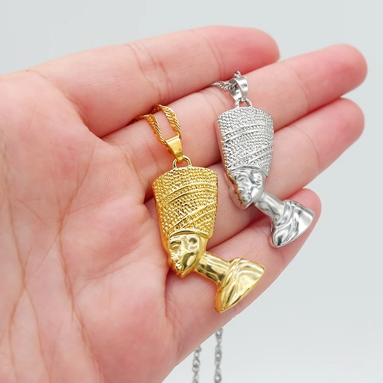 

Wholesale Jewelry gold plated queen nefertiti pendant necklace, Picture