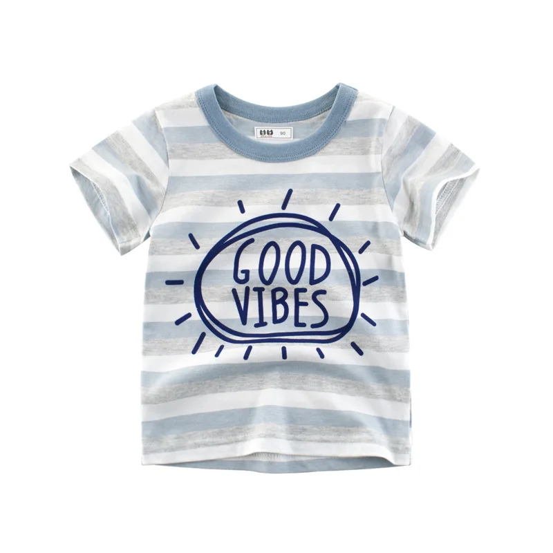 

Casual Kids Boys Summer Stripe T Shirt Kids T-shirt 100% Cotton 3 Year Old