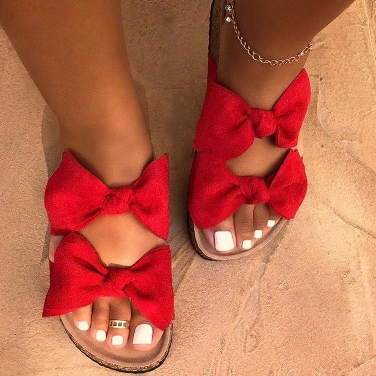

Ins Hot Fashion Design Wholesale Cheap Girls' Dresses Casual Bow Ladies Flat Sandals Shoes For Women And Ladies