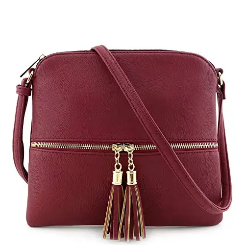 

Lightweight Retro Envelope Bag Luxury Women Messenger Bag Zipper Pocket Leather Tassel Crossbody Bag, White,red,black,brown,oem