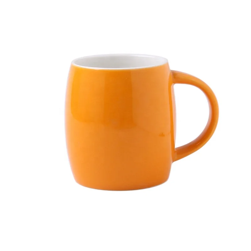 

Factory export high quality 400 ml 12 OZ plain orange ceramic coffee milk water mug cup made in china