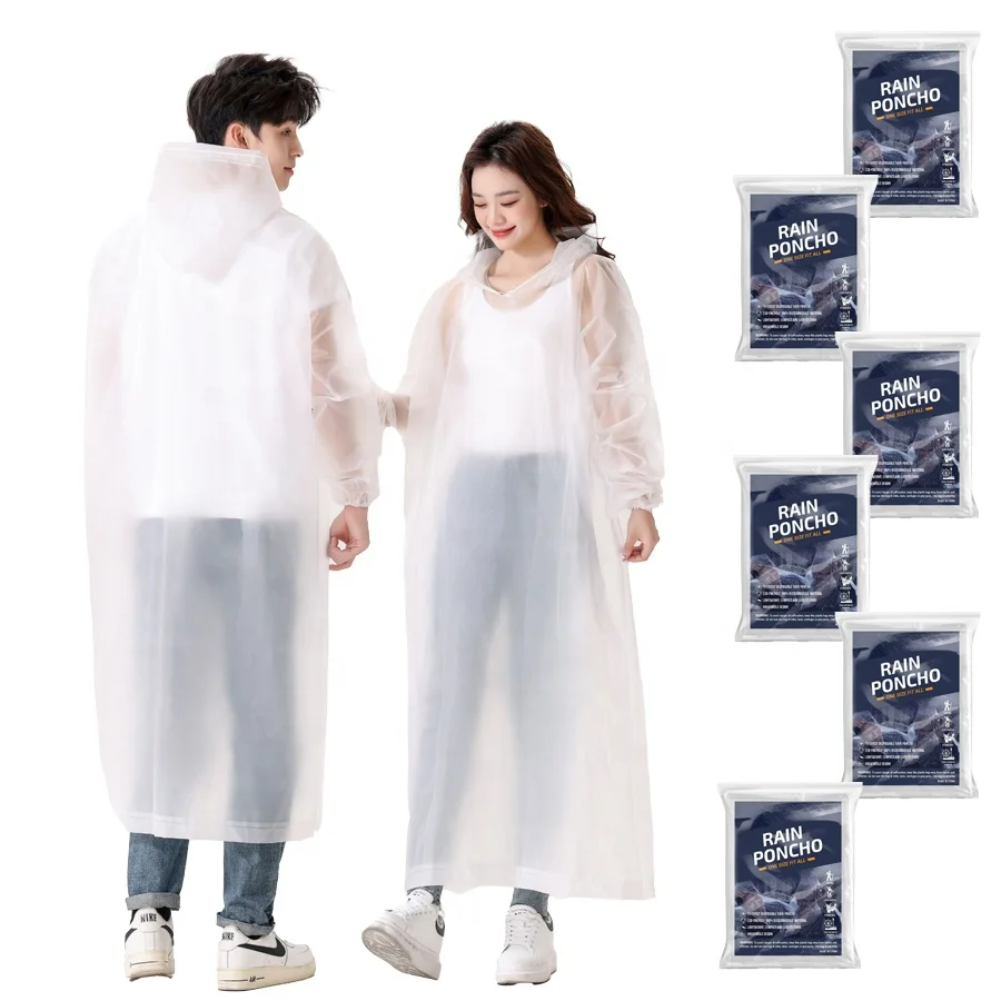 Disposable EVA Pullover Raincoat Portable Breathable Rain Cover Reusable Rain Poncho Custom Logo Pullover Raincoat